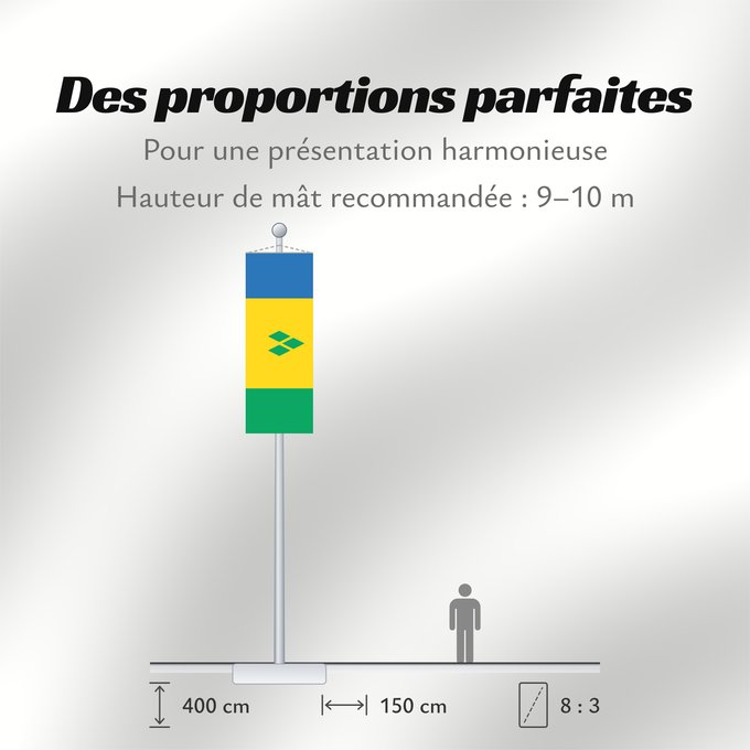 Proportions du drapeau : Saint Vincent and the Grenadines	Saint-Vincent-et-les Grenadines	San Vicente y las Granadinas	St. Vincent und die Grenadinen	Saint Vincent e Grenadine	Флаг Сент-Винсента и Гренадин	Saint Vincenta in Grenadin