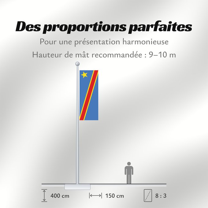 Proportions du drapeau : Democratic Republic of the Congo The national flag of the Democratic Republic of the Congo La République démocratique du Congo Rep. Dem. del Congo Demokratischen Republik Kongo Repubblica Democratica del Congo Democratische Republiek Congo علم جمهورية الك