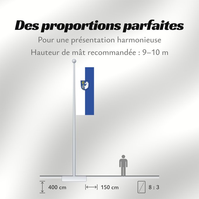 Proportions du drapeau : Rudelzhausen (Münchener Umland)