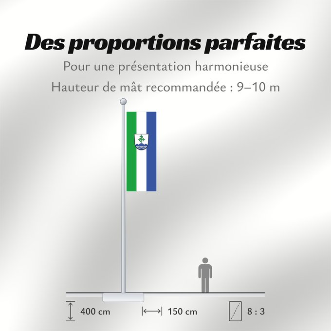 Proportions du drapeau : Bernau a.Chiemsee (Chiemsee-Alpenland)