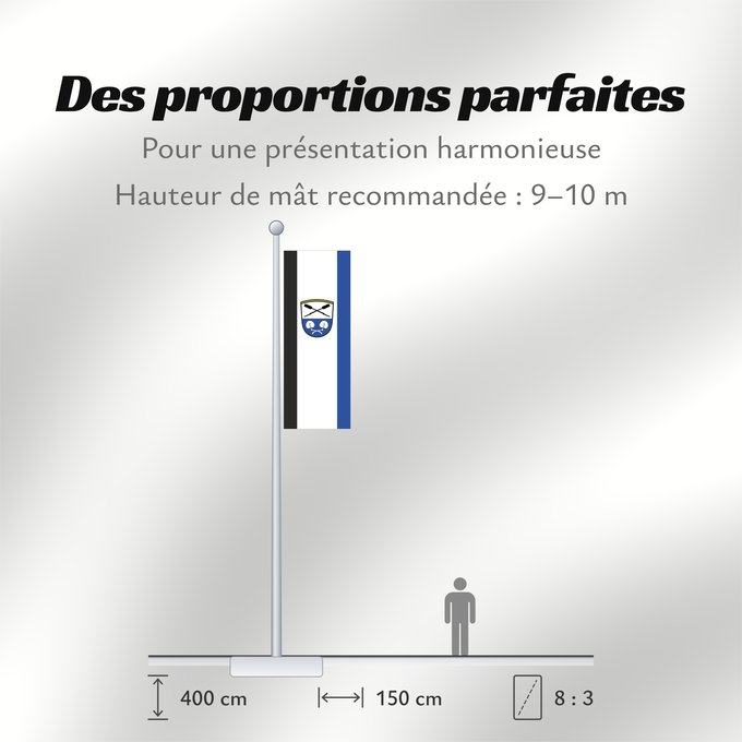 Proportions du drapeau : Gstadt a.Chiemsee (Chiemsee-Alpenland)