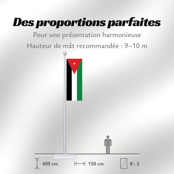 Proportions du drapeau : Jordan Jordanie Jordania Jordanien Giordania Jordanië علم الأردن Jordanio Iordaniei Флаг Иордании Jordanije Ürdün