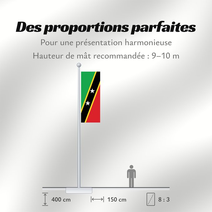 Proportions du drapeau : Saint Kitts and Nevis	Saint-Christophe-et-Niévès	San Cristóbal y Nieves	St. Kitts und Nevis	Saint Kitts e Nevis	Saint Kitts a Nevis	Shan Críostóir-Nimheas	Sen Kitts ha Nevis	Флаг Сент-Китса и Невиса	Saunt Kitts an Nevis	Saint Kittsa in Nevisa