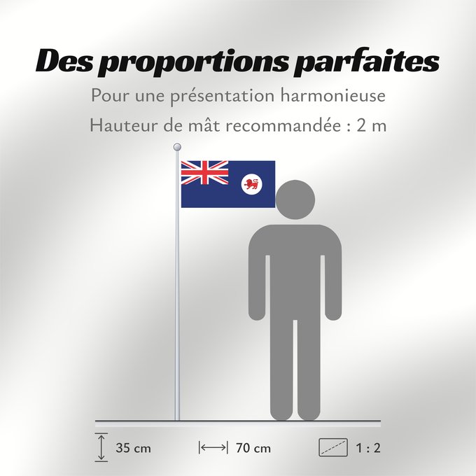 Proportions du drapeau : Tasmania	Tasmanie	Tasmanien