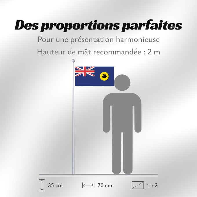 Proportions du drapeau : Western Australia	Australie-Occidentale	Australia Occidental	Westaustralien