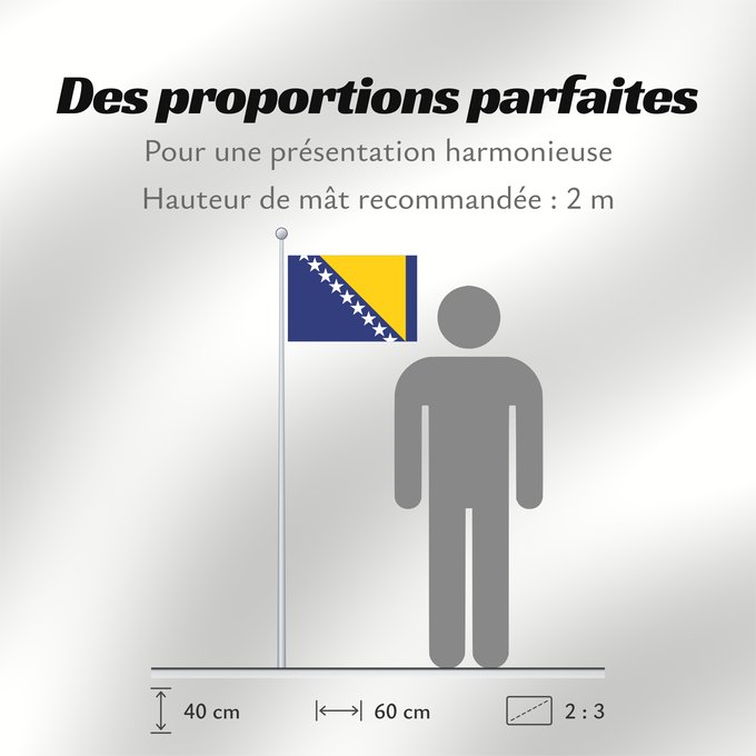 Proportions du drapeau : Bosnia and Herzegovina Bosnie-Herzégovine Bosnia y Herzegovina Bosnien und Herzegowina Bosnia-Erzegovina Bosnië en Herzegovina Bośni i Hercegowiny علم البوسنة والهرسك Bosne i Hercegovine Bosny a Hercegoviny Боснꙑ ꙁнамѧ / Ⰱⱁⱄⱀⱏⰺ ⰸⱀⰰⰿⱔ Bosnien-Hercegovinas