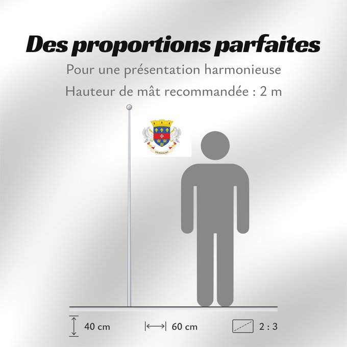 Proportions du drapeau : Saint Barthélemy