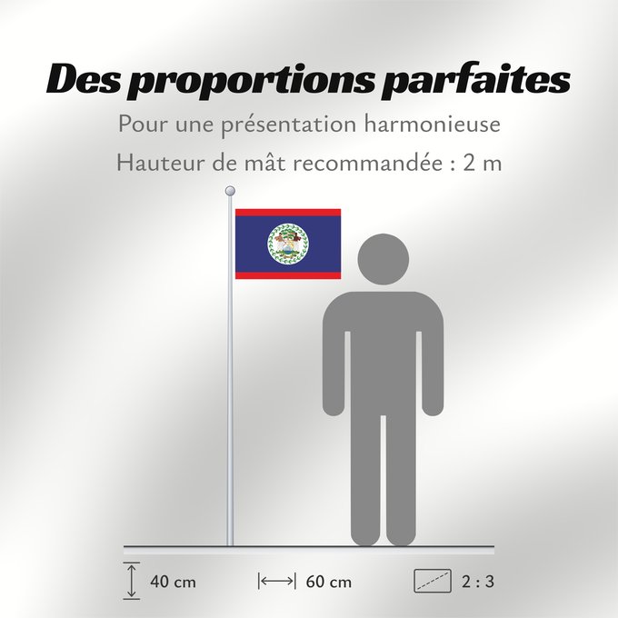 Proportions du drapeau : Belize	Belice	Banniel Belize	Belizen	Belizae	Флаг Белиза	Belizeja	Belizes	Quốc kỳ Belize