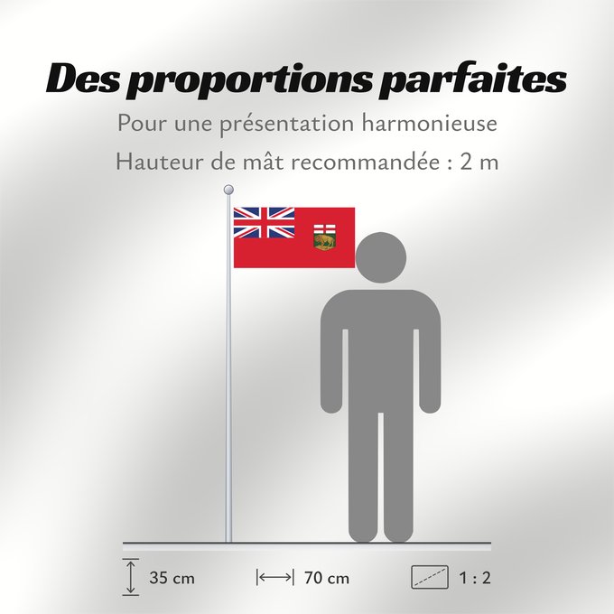 Proportions du drapeau : Manitoba	Manitoba 	Banniel proviñs Manitoba, Kanada