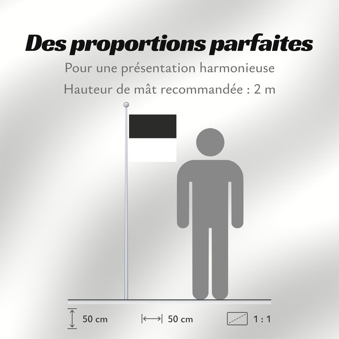 Proportions du drapeau : Canton of Fribourg Fribourg Kanton Freiburg
