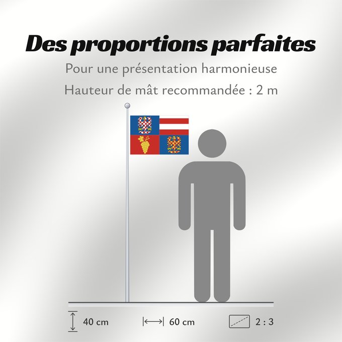 Proportions du drapeau : South Moravian Region	Région de Moravie du Sud)	Región de Moravia Meridional	Südmährische Region	Moravia meridionale	Jihomoravského kraje