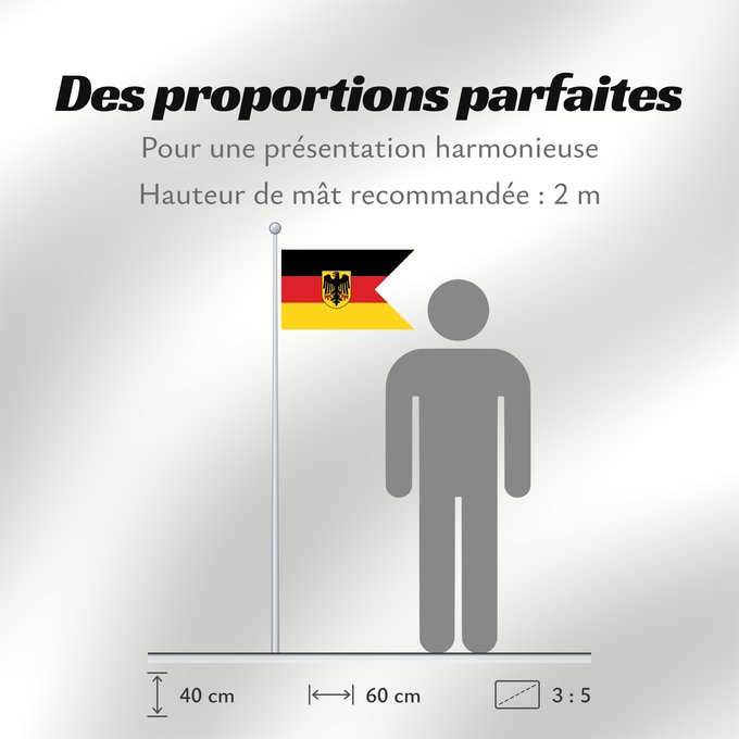 Proportions du drapeau : German Consular Ensign