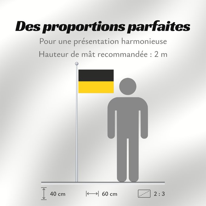 Proportions du drapeau : Baden-Württemberg