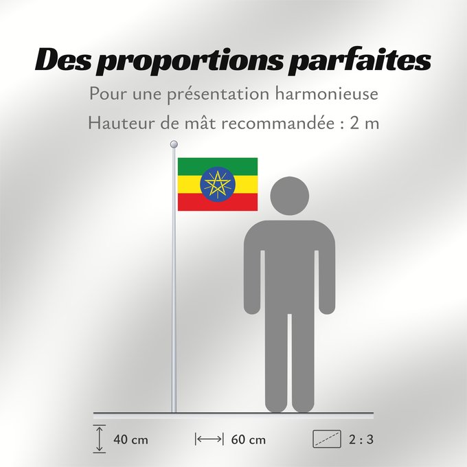 Proportions du drapeau : Ethiopia Éthiopie Etiopía Äthiopien Dell Etiopia የኢትዮጵያ ሰንደቅ ዓላማ Etiopie Σημαία της Αιθιοπίας Alaabaa Itoophiyaa Itoobiya Etiopiens