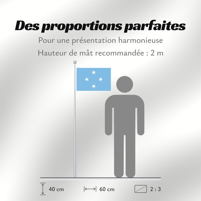 Proportions du drapeau : Federated States of Micronesia	Micronesia	Micronésie	Mikronesien