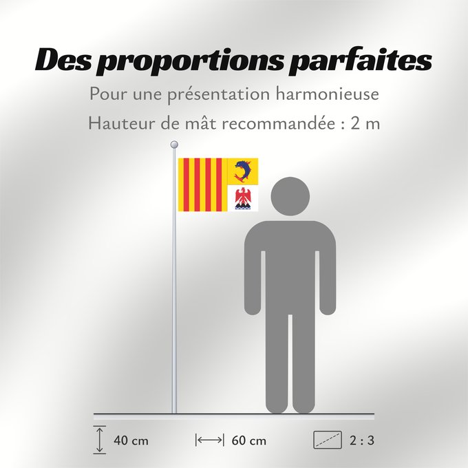Proportions du drapeau : Provence-Alpes-Côte d Azur Alpes-Côte d'Azur Région Provence-Alpes-Côte d Azur Provenza-Alpes-Costa Azul Provence-Alpes-Côte d’Azur Provenza-Alpi-Costa Azzurra Banniel rannvro Provence-Alpes-Côte d Azur pe Provañs-Alpoù-Aod an Azur
