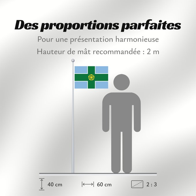 Proportions du drapeau : Derbyshire