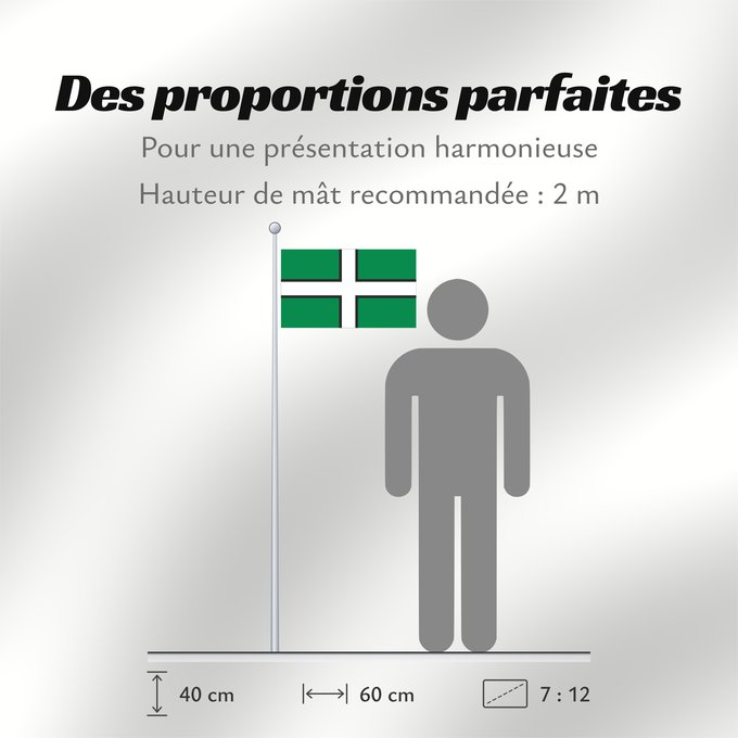 Proportions du drapeau : Devon	Hrabstwa Devon	Banniel Sant Petroc