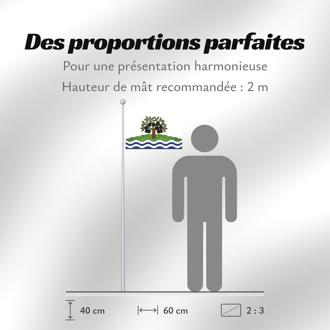 Proportions du drapeau : Worcestershire