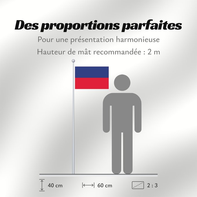Proportions du drapeau : Haiti civil Civil flag of Haiti Haïti Haití Haiti