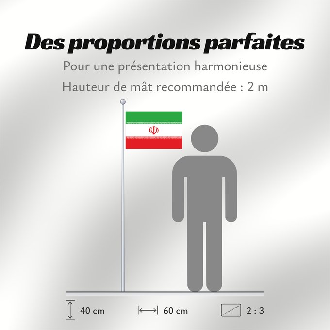 Proportions du drapeau : Iran Irán