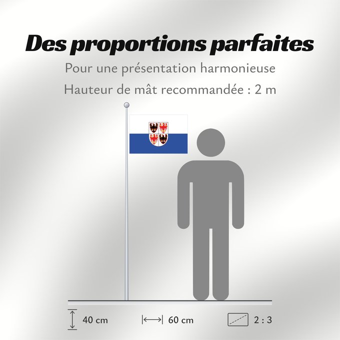 Proportions du drapeau : Trentino-South Tyrol	It is easy to put a border around this flag image	Région Autonome Trentin-Haut-Adige, Italie	Región Autónoma Trentino-Alto Adigio, Italia	Autonomen Region Trentino-Südtirol, Italien	Regione Autonoma Trentino-Alto Adige, Italia	Bannera