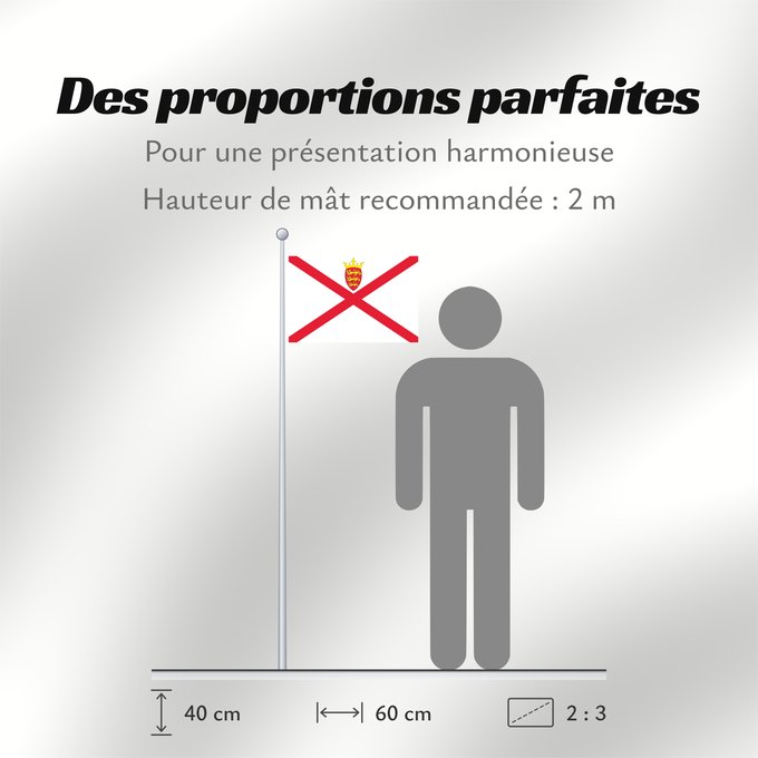 Proportions du drapeau : Jersey	Jersey (Kanalinsel)	Maglia