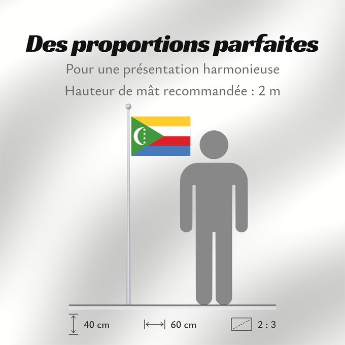 Proportions du drapeau : Comoros Comores Comoras Komoren Comore