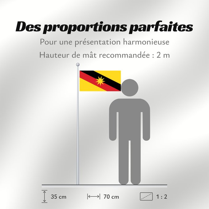Proportions du drapeau : Sarawak Malaysian state of Sarawak Sarawak