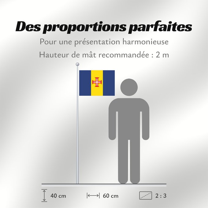 Proportions du drapeau : Madeira	Autonomous Region of Madeira, Portugal	Madera	Região Autónoma da Madeira
