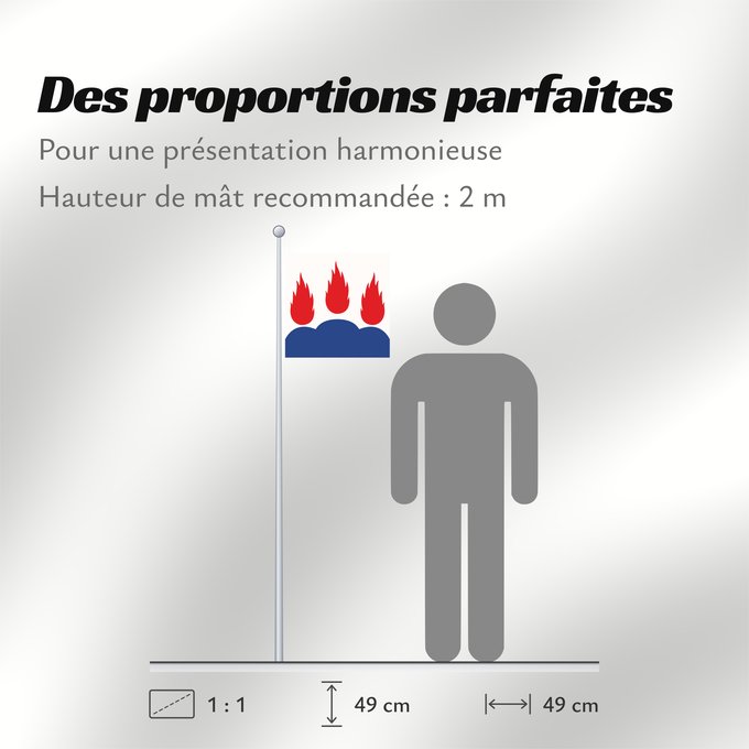 Proportions du drapeau : Västmanlands län