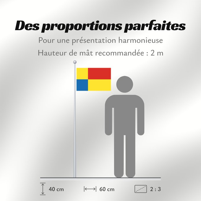 Proportions du drapeau : Kosicky vlajka Košice Region Région de Košice Región de Košice Košice (Region)