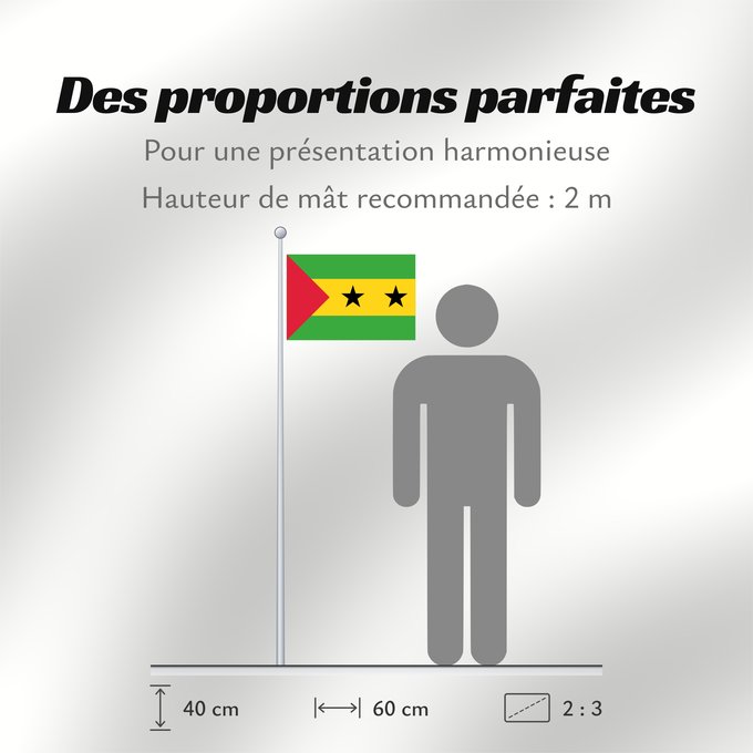 Proportions du drapeau : Sao Tome and Principe Sao Tomé-et-Principe Santo Tomé y Príncipe São Tomé und Príncipe Sao Tome e Principe