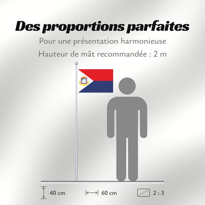 Proportions du drapeau : Sint Maarten	Sint Maarten  Kingdom of the Netherlands	Saint-Martin