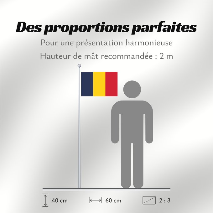 Proportions du drapeau : Chad	National du Tchad	Chad. Proporción 2 3	Tschad	Ciad	Tsjaad	علم تشاد	Ĉado	Ciadului	Čada	Tchads