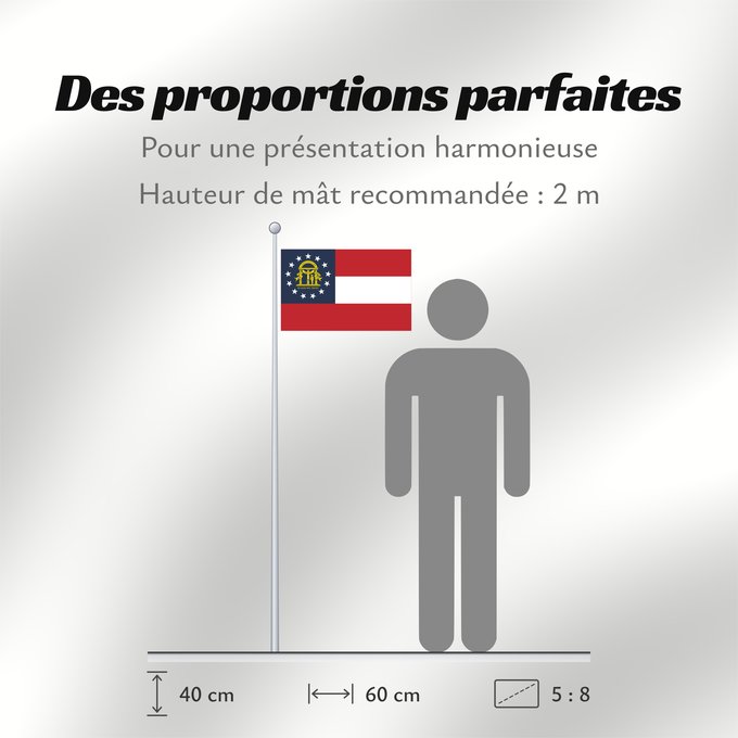 Proportions du drapeau : State of Georgia	Georgia