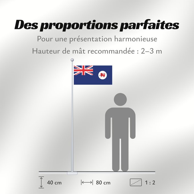 Proportions du drapeau : Tasmania	Tasmanie	Tasmanien