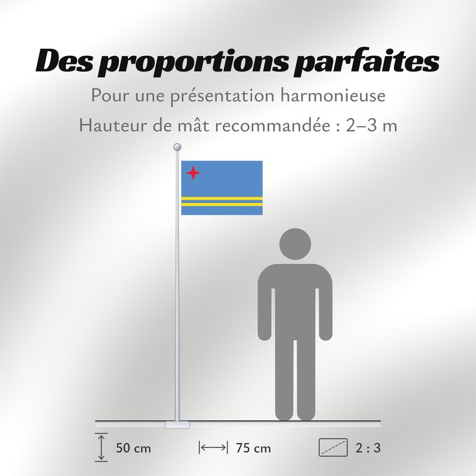 Proportions du drapeau : Aruba	Флаг Арубы