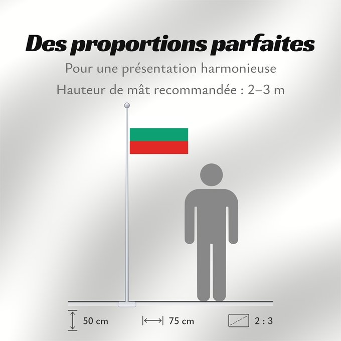 Proportions du drapeau : Bulgaria La Bulgarie Bulgarien Bulgara Bulgarije Bulgária Bułgarii Национално знаме на България Bulharská vlajka ꙁна́мѧ Блъгарі́ꙗ Bulgariens Σημαία της Βουλγαρίας Bulgaaria lipp Bulgarian Bulgáire דגל בולגריה Bugarske ბულგარეთის დროშა Bulgaresche Fändel B
