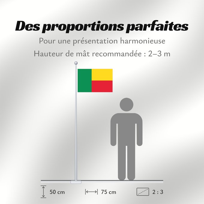 Proportions du drapeau : Benin Bénin Benín Benins علم بنين Banniel Benin Σημαία του Μπενίν Benino Beningo bandera پرچم بنین Beninin Fon Benɛɛtò sín asya Okoloto ndi Benin Benina Raaya bu Bene Àsìá ilẹ́ Bẹ̀nẹ̀