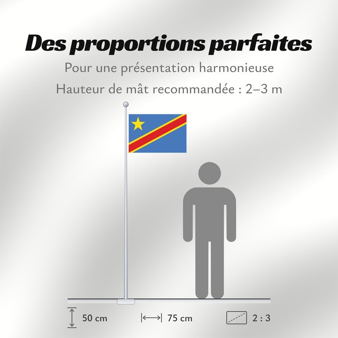 Proportions du drapeau : Democratic Republic of the Congo	The national flag of the Democratic Republic of the Congo	La République démocratique du Congo	Rep. Dem. del Congo	Demokratischen Republik Kongo	Repubblica Democratica del Congo	Democratische Republiek Congo	علم جمهورية الك