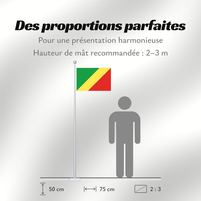 Proportions du drapeau : Republic of the Congo	Congo	République du Congo	República del Congo	Republik Kongo	Repubblica del Congo	República do Congo	علم الكونغو	Banniel Republik Kongo	La Respubliko Kongo	Kongoar bandera	پرچم جمهوری کنگو	Dalapo ya Repubilika ya Kongo	Bɛndɛ́lɛ ya Re