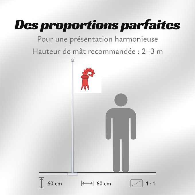 Proportions du drapeau : Canton of Basel Land Basel-Landschaft Bâle-Campagne Basilea-Campiña o Basilea-Campaña Canton of Basel Country Basel Landschaft/Bâle Campagne