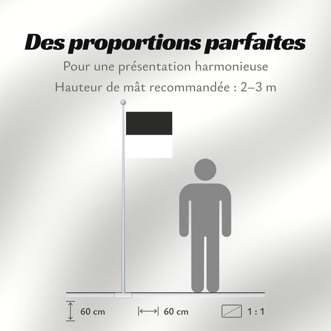 Proportions du drapeau : Canton of Fribourg Fribourg Kanton Freiburg