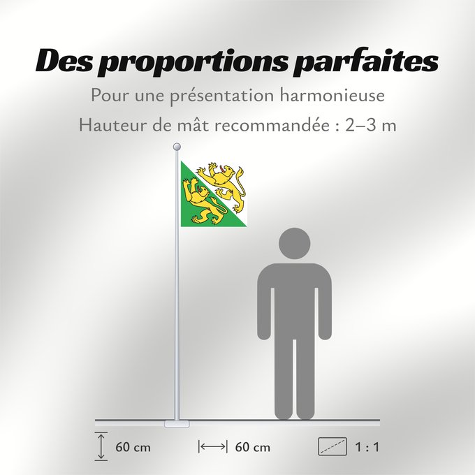 Proportions du drapeau : Canton of Thurgau	Thurgau	canton de Thurgovie	cantón de Turgovia	Canton of Thurgau in Switzerland