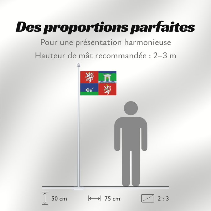 Proportions du drapeau : Usti nad Labem Region	Ústí nad Labem Region	Region de Ústí nad Labem	Región de Ústí nad Labem	Ústí nad Labem