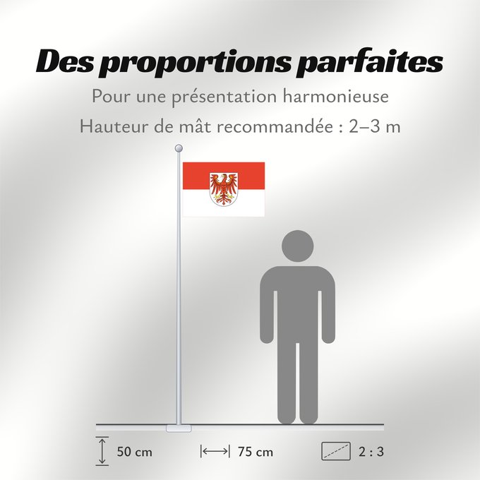 Proportions du drapeau : Brandenburg	Brandebourg	Brandeburgo