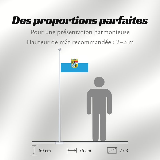 Proportions du drapeau : Bavaria state Bavaria Baviera