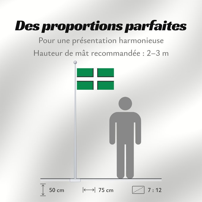 Proportions du drapeau : Devon	Hrabstwa Devon	Banniel Sant Petroc