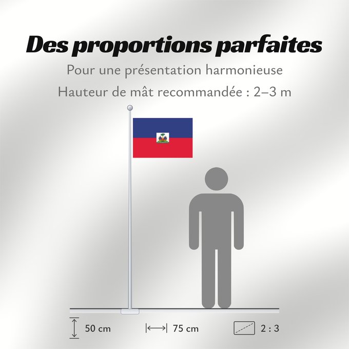 Proportions du drapeau : Haiti  civil	Haiti	Haïti	Haití